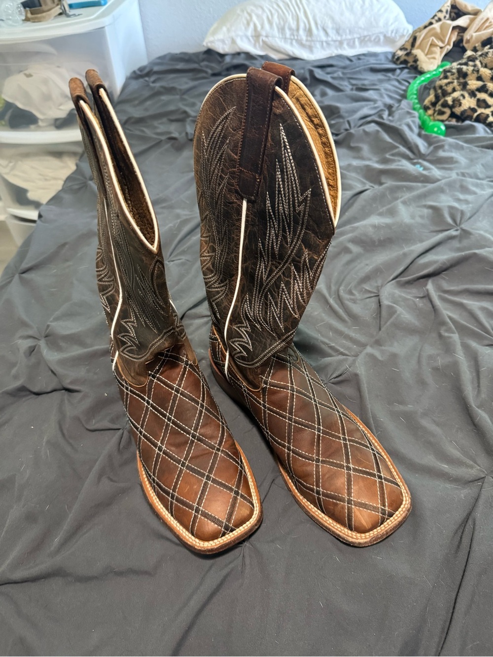 Anderson Bean Brown Quilted Western Cowboy Boots